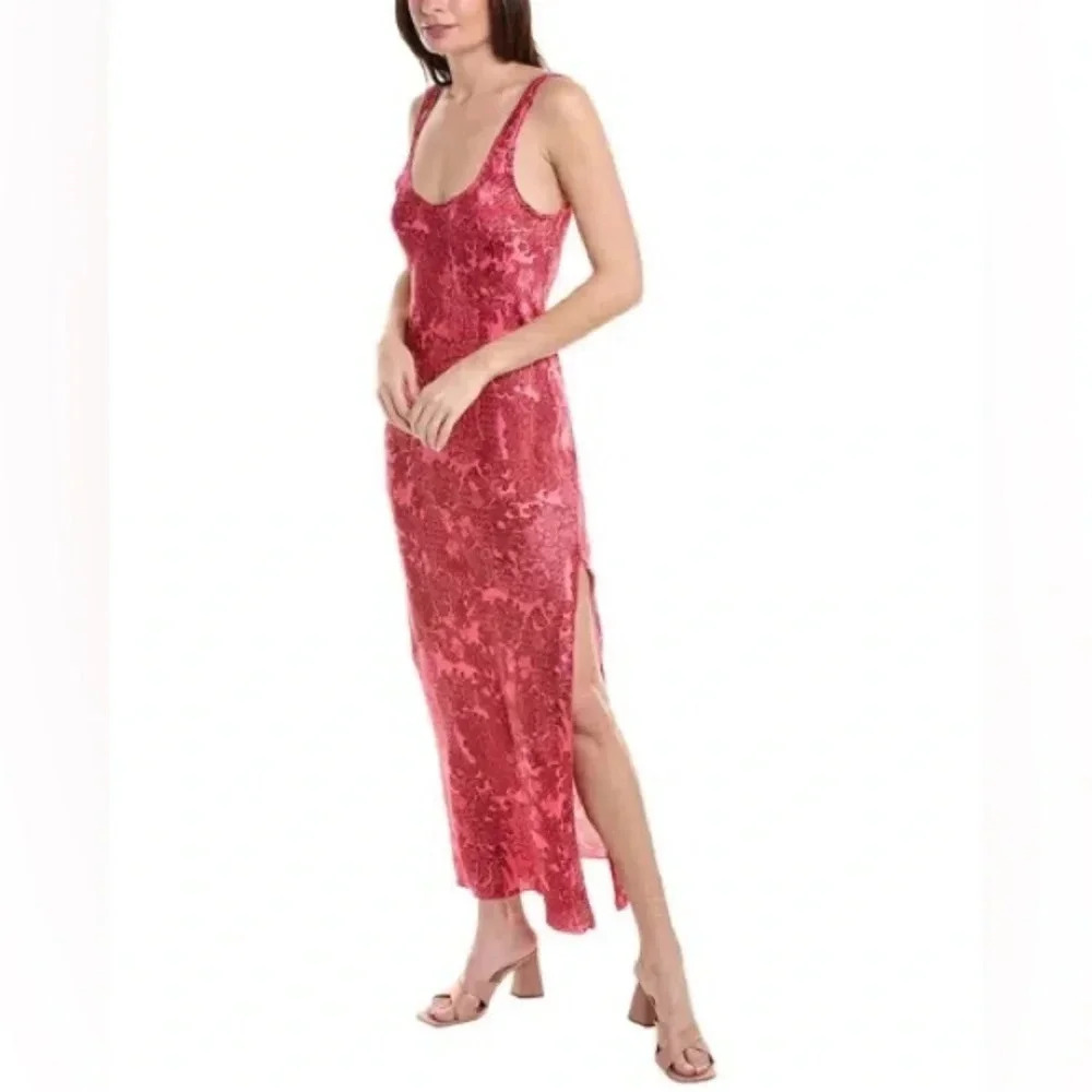 Free People Worth The Wait Bias Slip Dress - Size M - Cherry Red - NWT - Picture 4 of 9